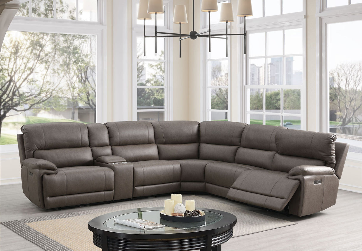 Kantu Brown Synthetic Leather Motion Sectional Sofa - sold by Home Elegance USA