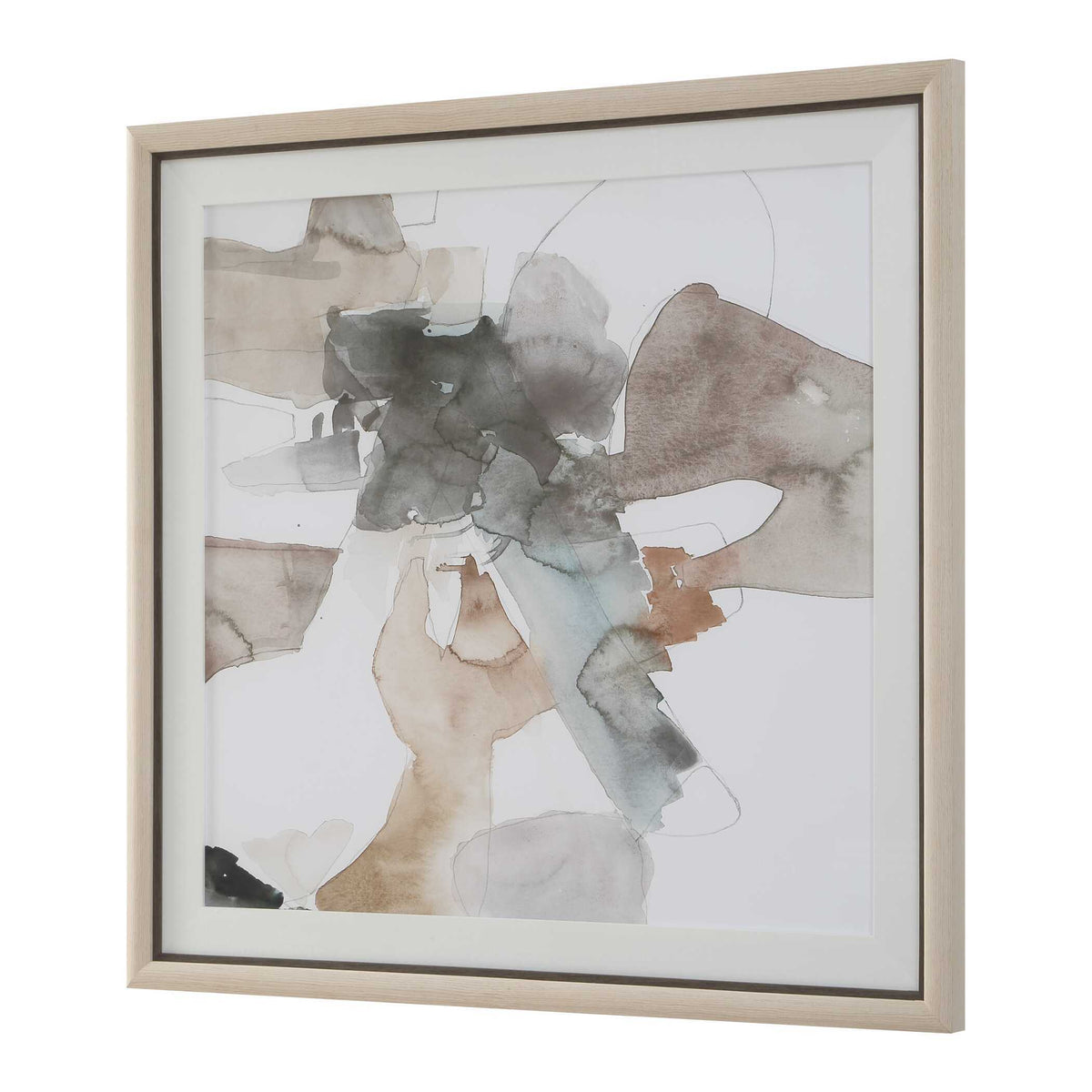 Cohesion Framed Abstract Print Black / Blue / Gray / Orange - Light Brown / Blue by Uttermost - View 4