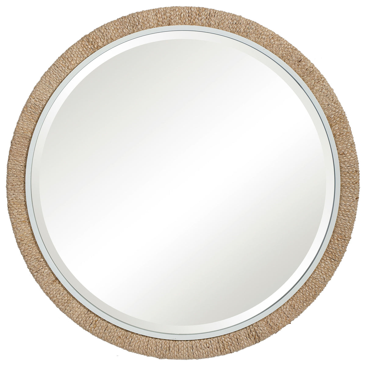 Carbet Round Rope Mirror - Light Brown / White by Uttermost - View 1