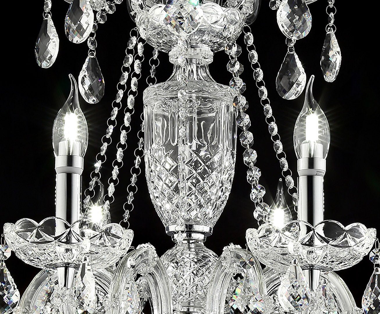 37" In Eilish Silver Crystal 8 - Led Light Chandelier | Home Elegance USA