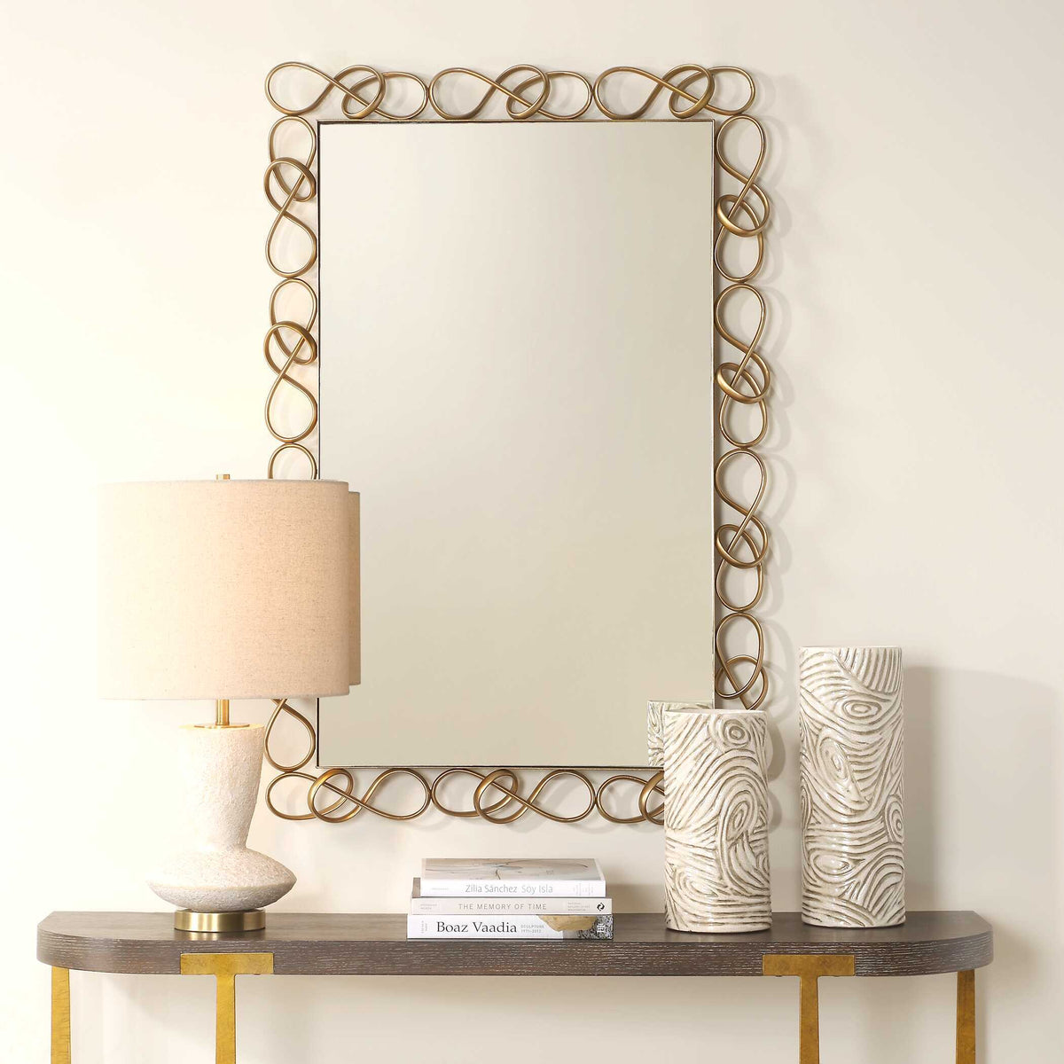 Twist It Mirror Antique Brass - Gold by Uttermost - View 2