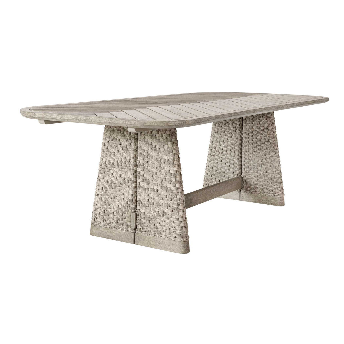 Harbor Herringbone Indoor-Outdoor Dining Table - Light Brown by Uttermost - View 5
