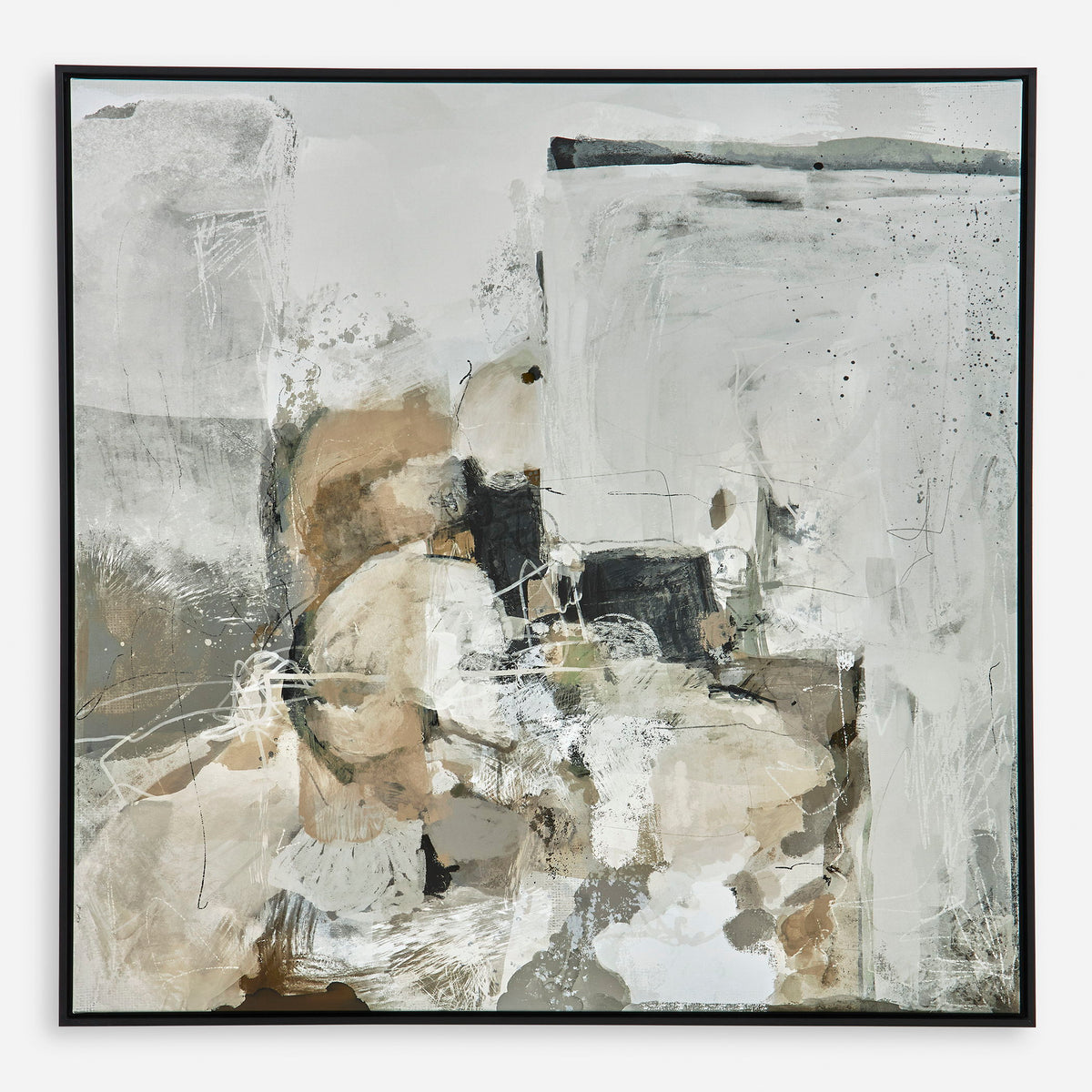 Solace I Abstract Art On Canvas - Gray by Uttermost - View 1