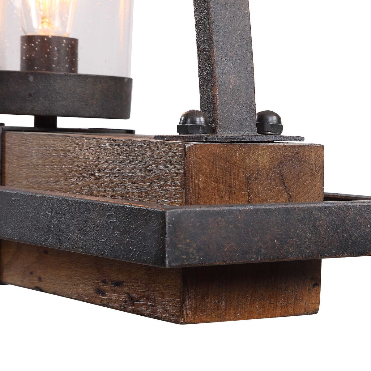 Atwood 5 Light Rustic Linear Chandelier - Light Brown / Black by Uttermost - View 7