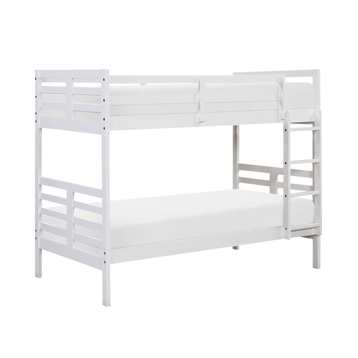 Twin over Twin Bunk Bed 1pc Classic White Finish Youth Bedroom Furniture Durable Wood - sold by Home Elegance USA