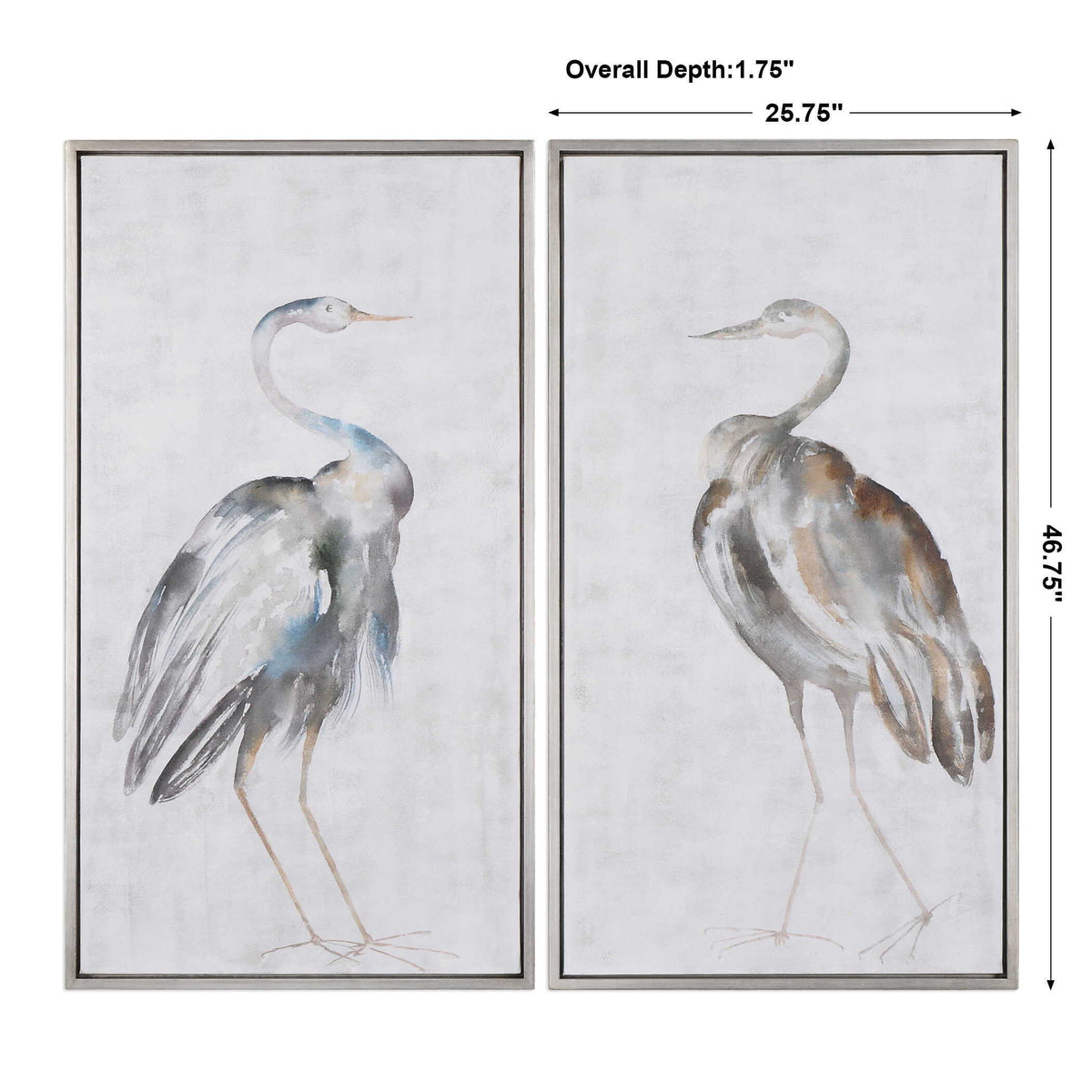 Summer Birds Framed Art (Set of 2) - Silver / Blue by Uttermost - View 4