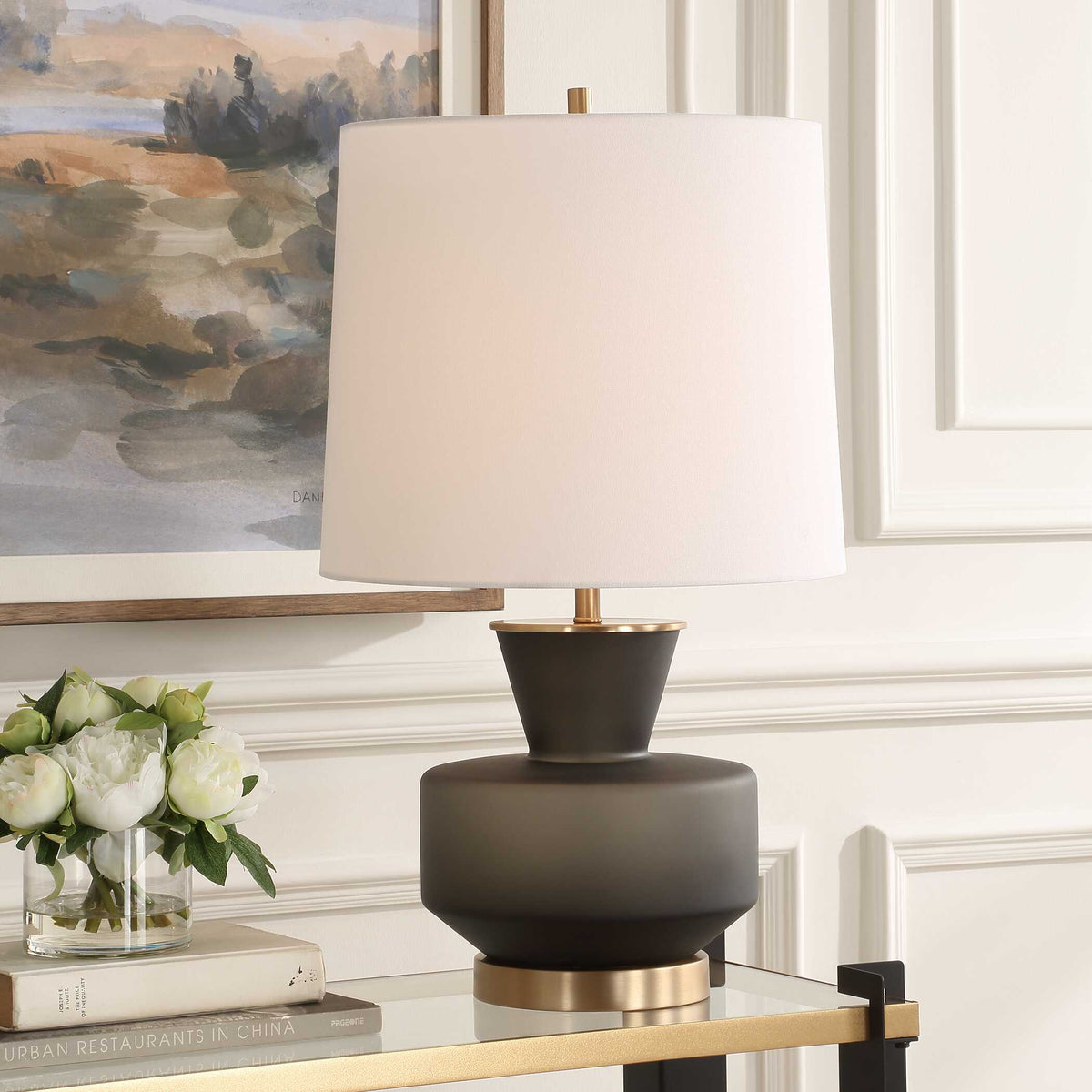 Trentino Table Lamp - Black by Uttermost - View 2