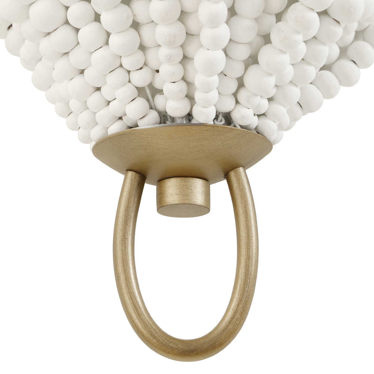 Biddeford 1 Light Beaded Sconce - Gold / White by Uttermost - View 6