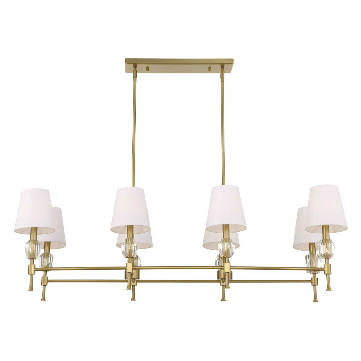 Arques 8 Light Linear Chandelier White / Gold - Gold / White by Uttermost - View 3