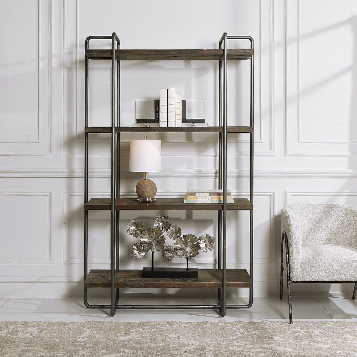 Stilo Urban Industrial Etagere - Dark Brown / Dark Gray by Uttermost - View 7
