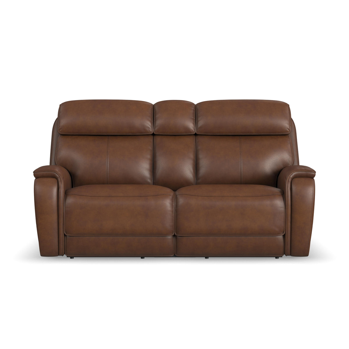 Walker Power Reclining Loveseat With Console, Power Headrest & Lumbar - Light Brown | Flexsteel