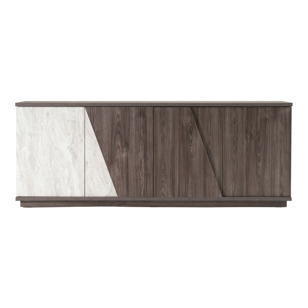 Nova Domus Cairo - Modern Grey Elm and White/Grey Marble Pattern Buffet
