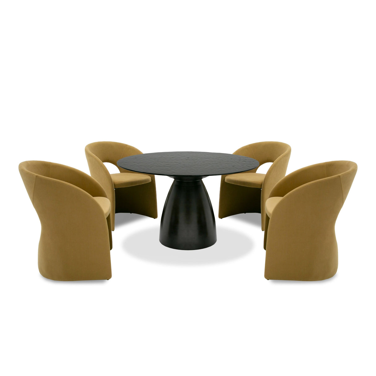 Modrest Calexico - Contemporary Black Wave Glass Round Dining Table | VIG - Home Elegance USA