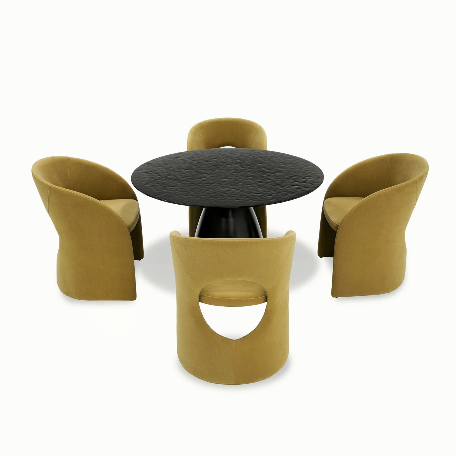 Modrest Calexico - Contemporary Black Wave Glass Round Dining Table | VIG - Home Elegance USA
