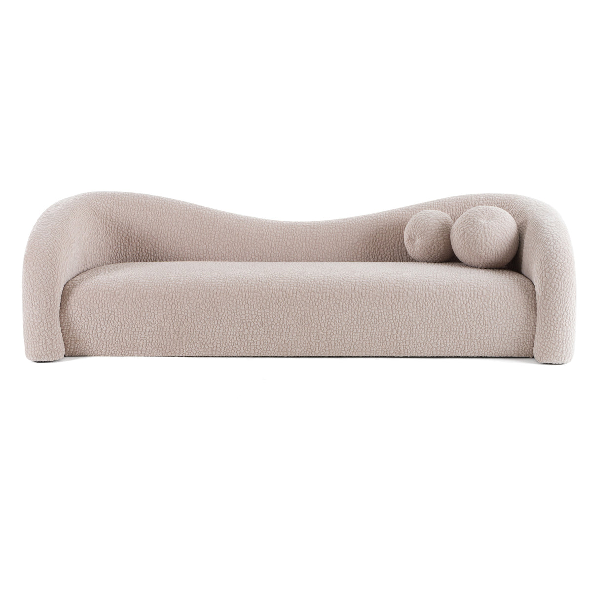 Calico - Contemporary Beige Pebble Fabric 3-Seat Sofa - View Image 1