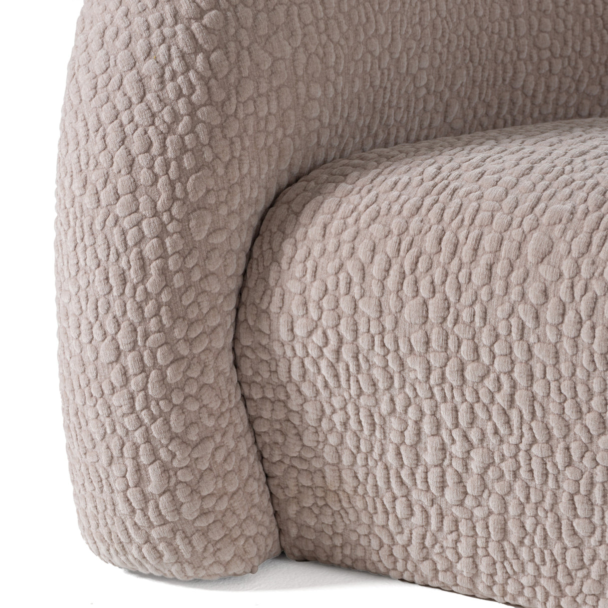 Calico - Contemporary Beige Pebble Fabric 3-Seat Sofa - View Image 1