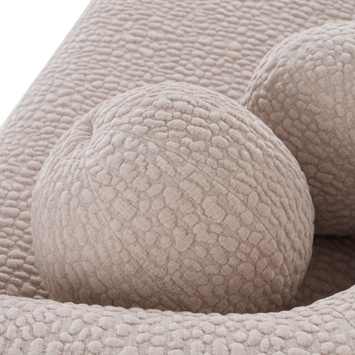 Calico - Contemporary Beige Pebble Fabric 3-Seat Sofa - View Image 1