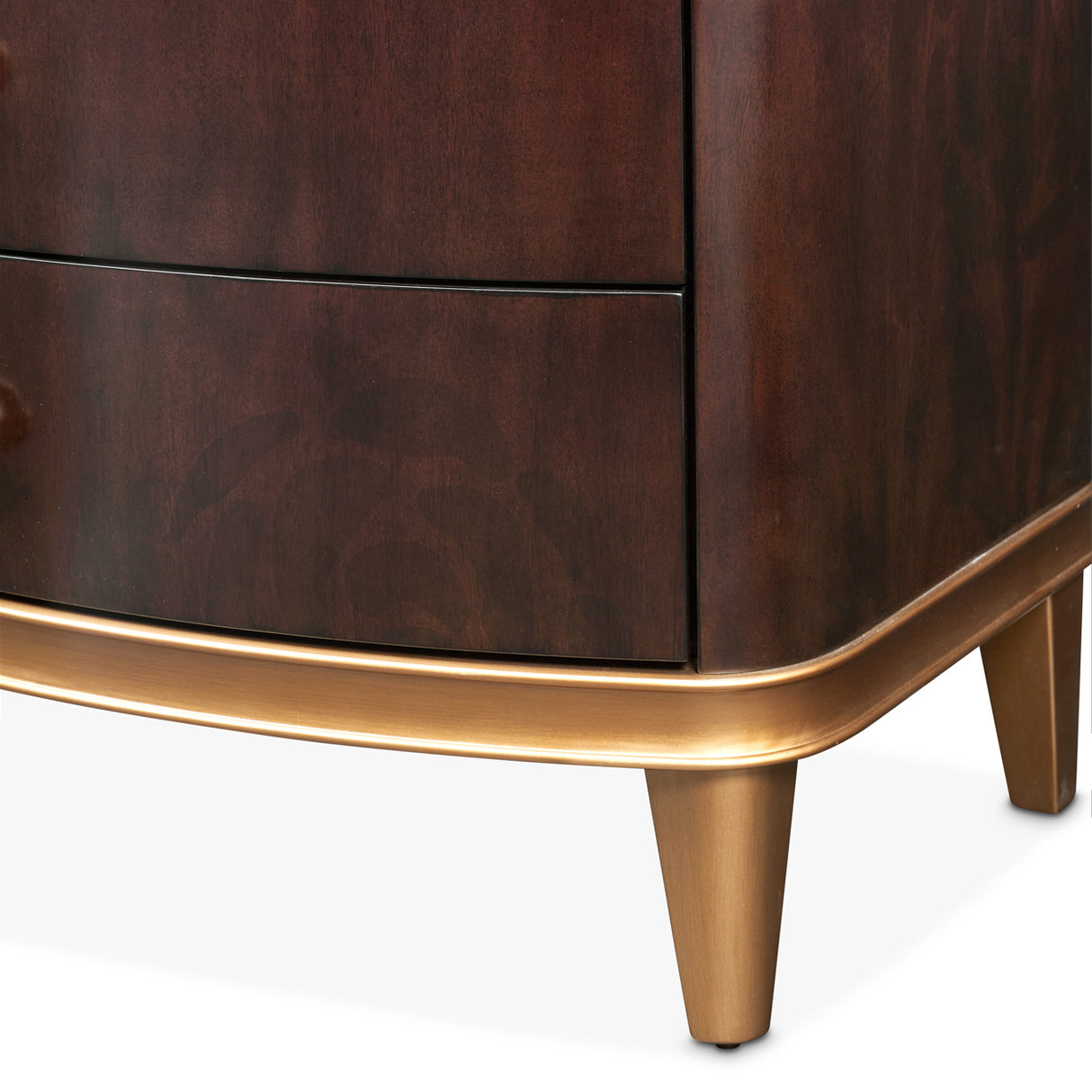 Camellia Field Nightstand in Warm Pecan with Black Marble Top | Aico by Michael Amini - Home Elegance USA