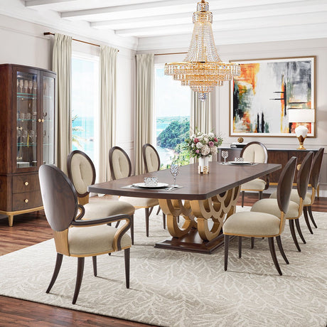 Camellia Field Extendable Dining Set in Warm Pecan - Aico Furniture