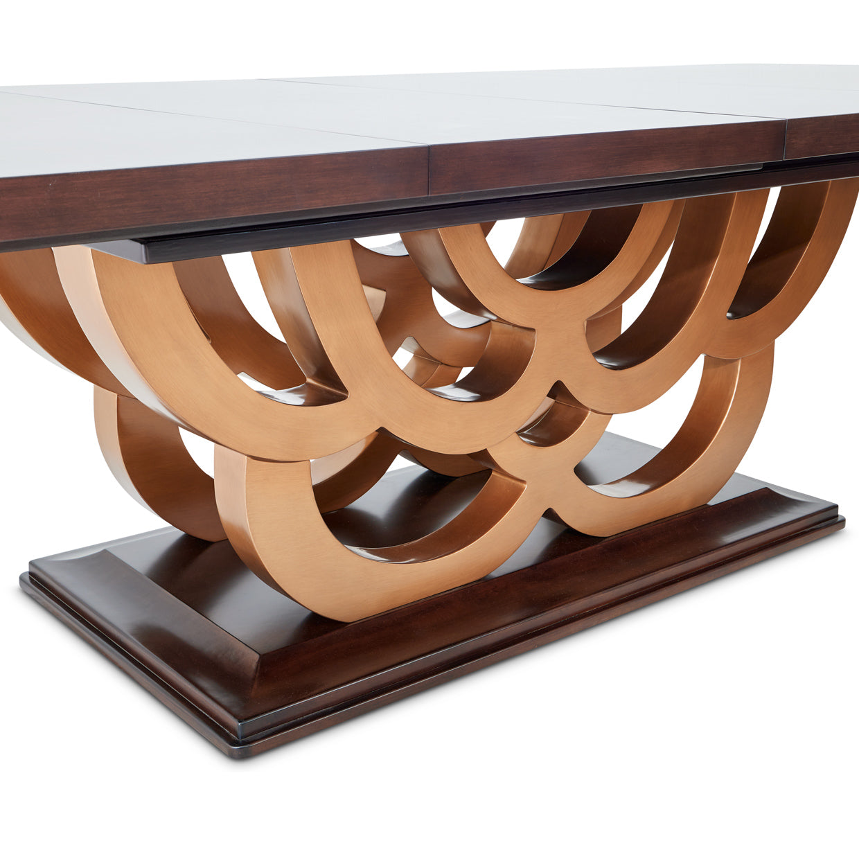 Camellia Field Rectangular Dining Table Warm Pecan - Aico Furniture - side detail