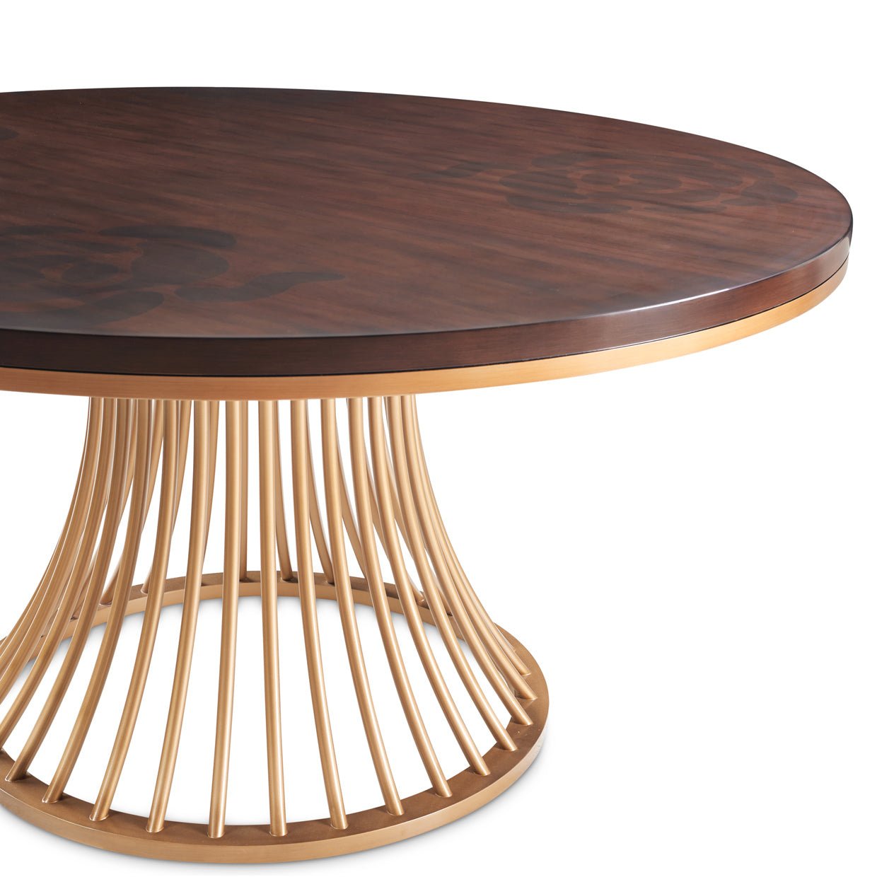 Camellia Field Round dining Table Warm Pecan - Aico Furniture - side view