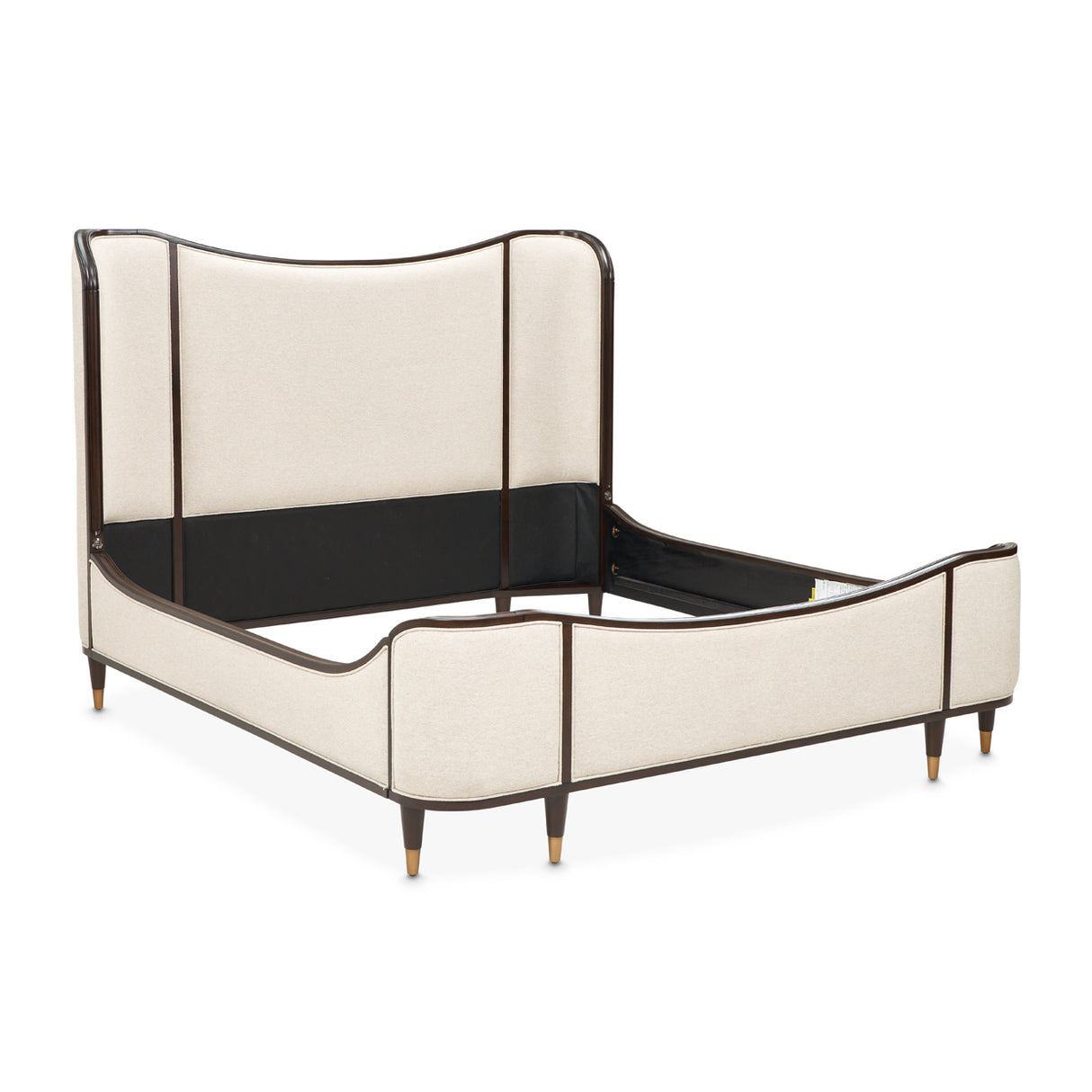 Camellia Field Upholstered Bed in Warm Pecan | Aico by Michael Amini