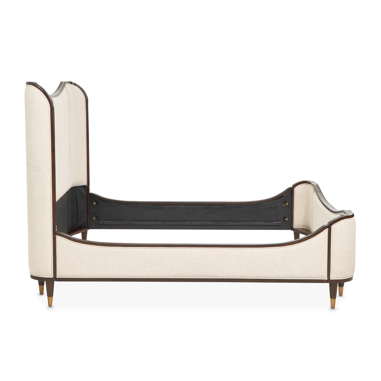 Camellia Field Upholstered Bed in Warm Pecan | Aico by Michael Amini