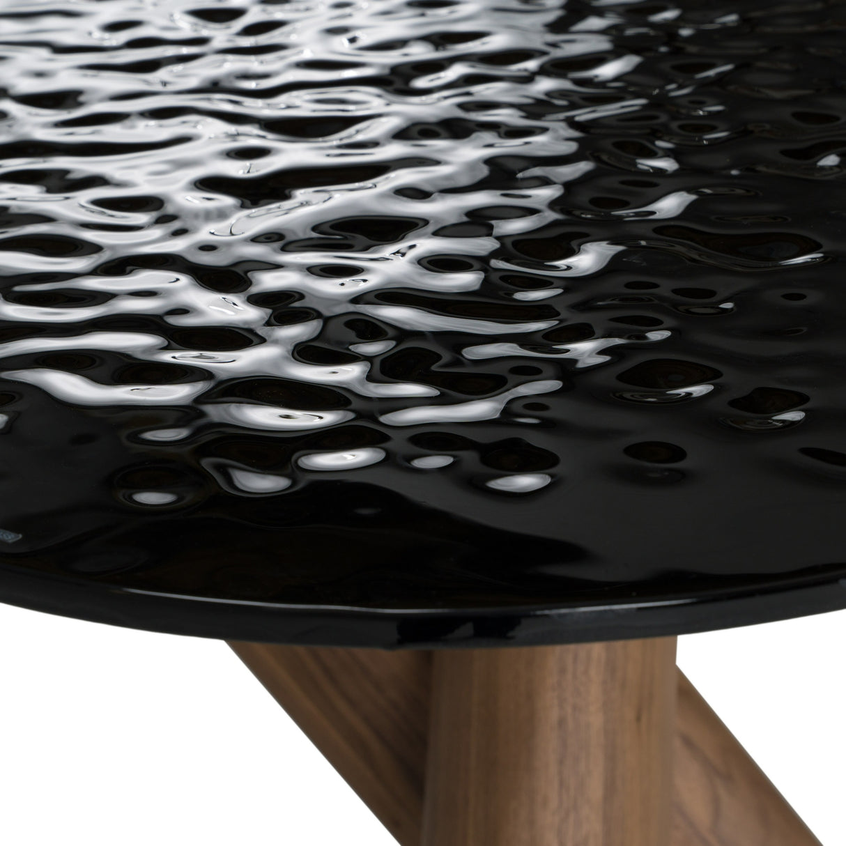 Carnaby - Modern Dark Grey Glass + Walnut Dining Table - View Image 1