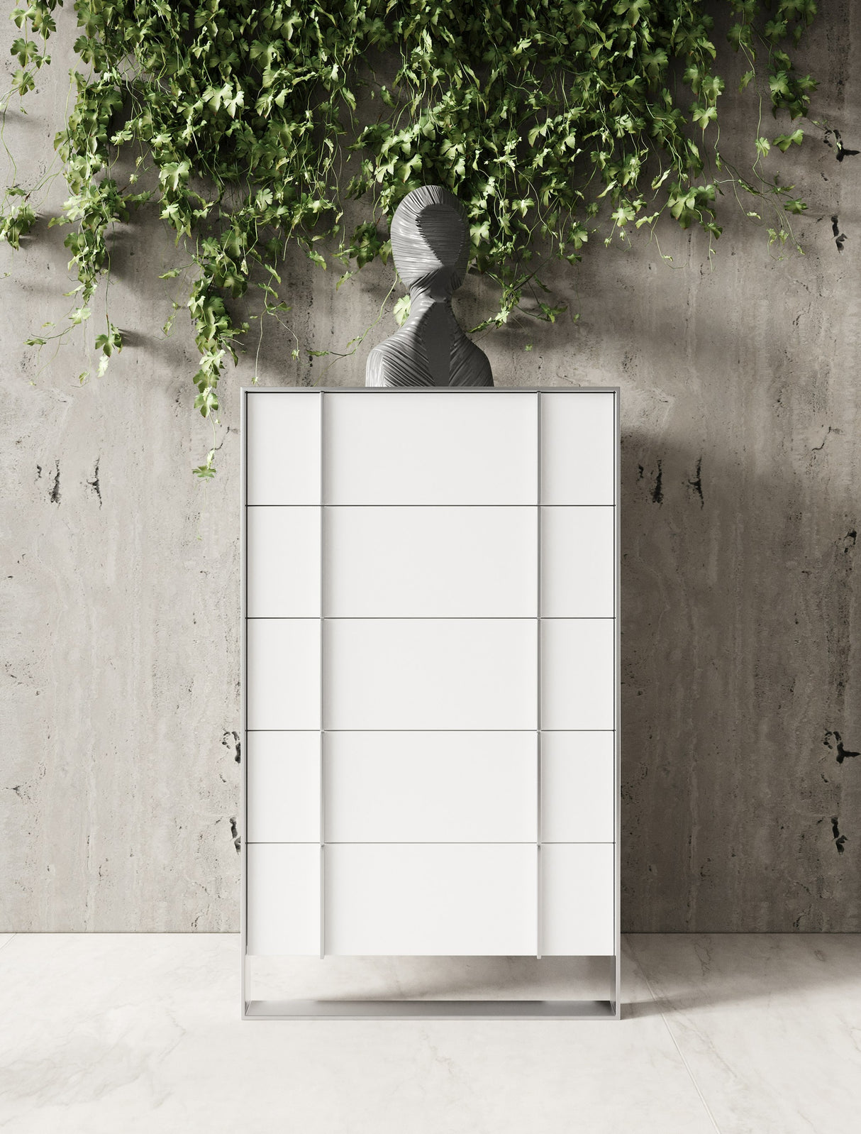 Cartier - Modern White + Stainless Steel Chest - View Image 1