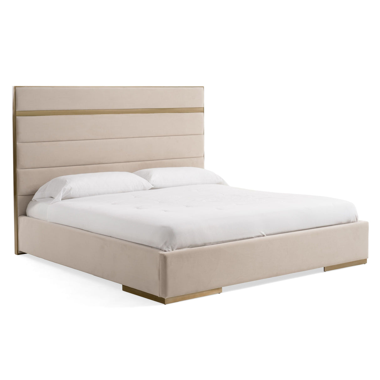Cartier Modern Beige Velvet & Brushed Brass Bedroom Set – VIG Furniture - Home Elegance USA
