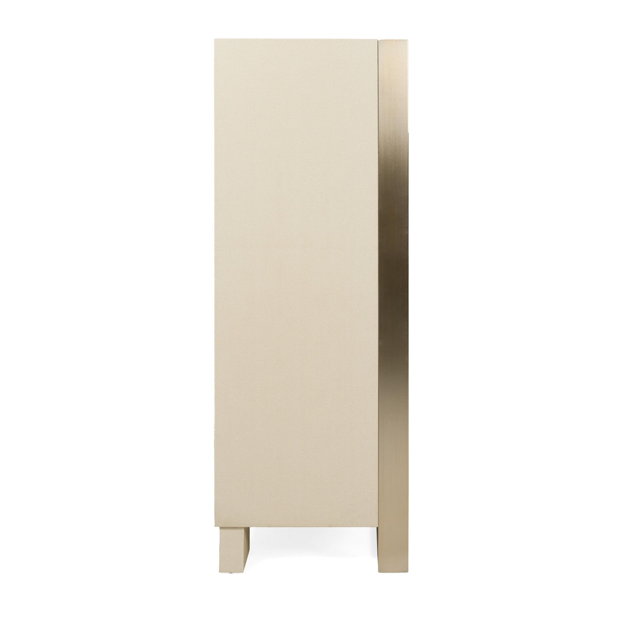 Nova Domus Cartier - Modern Beige Shagreen and Brushed Brass Chest