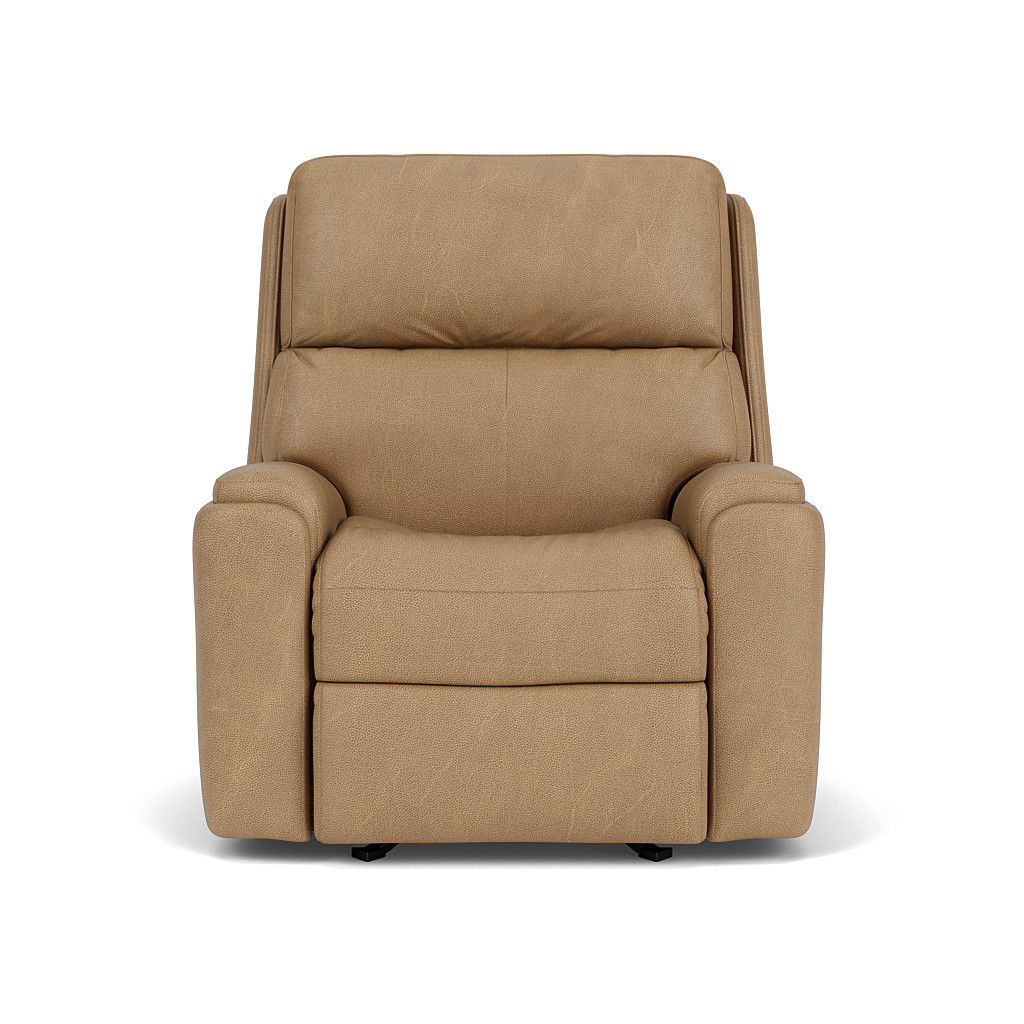 Rio Transitional Leather Power Recliner, Power Headrest | Flexsteel