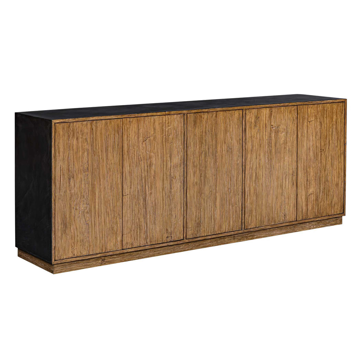 Kelvin 5 Door Wood Media Console - Light Brown by Uttermost - View 3