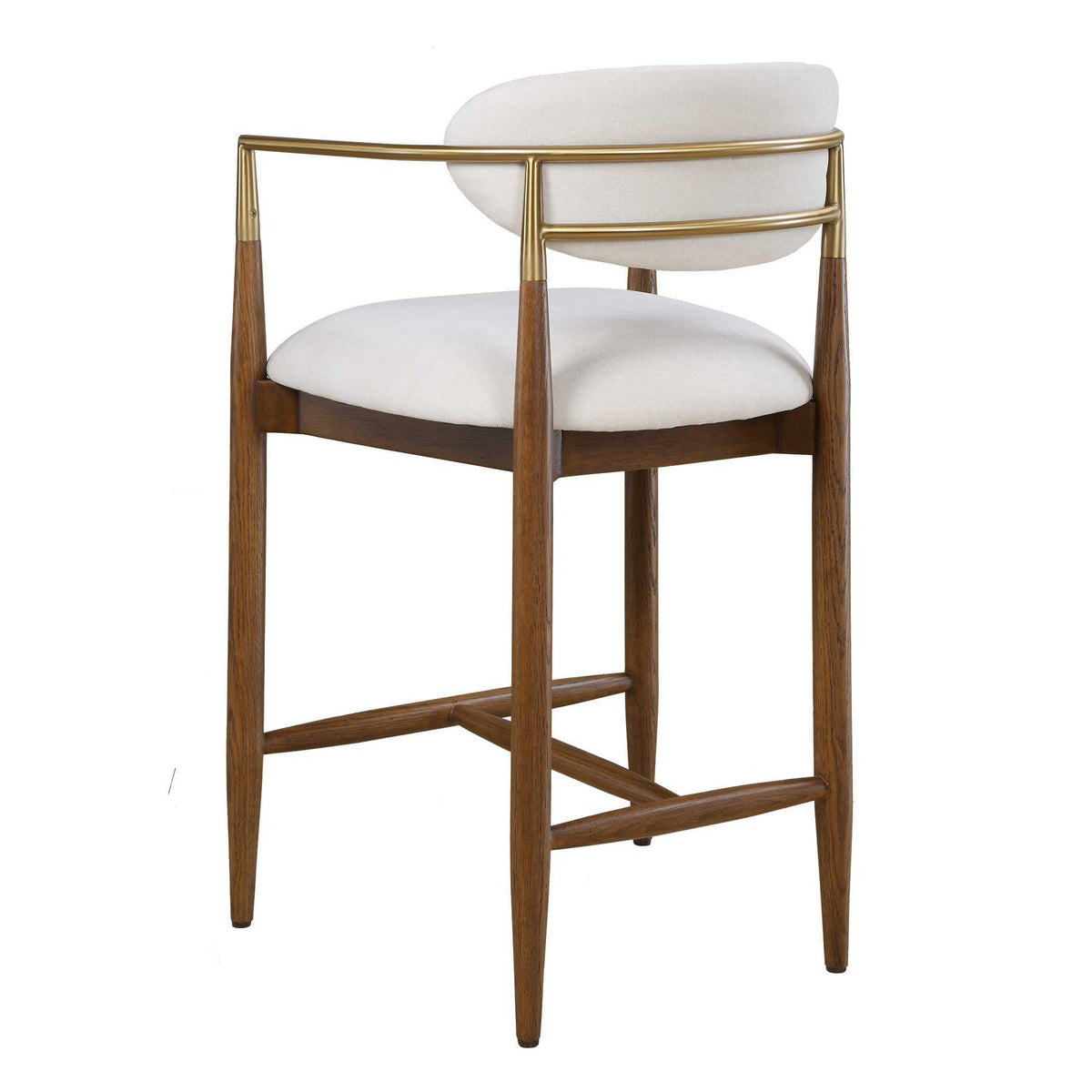 Moxie Counter Stool Walnut / White - Light Brown / White by Uttermost - View 7