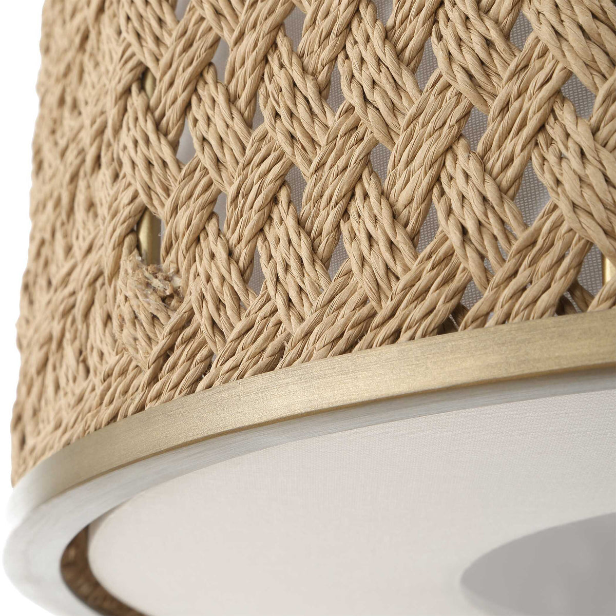 Pinchot 4 Light Rattan Drum Pendant - Light Brown by Uttermost - View 9