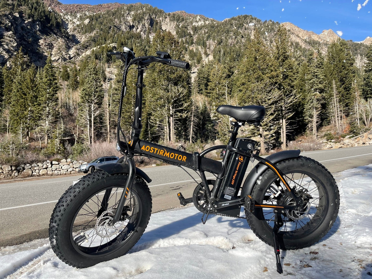 AOSTIRMOTOR Folding Electric Bike Ebike Bicycle 500W Motor 20" Fat Tire With 36V/13Ah Li - Battery Beach Snow Bicycle A20 | Home Elegance USA