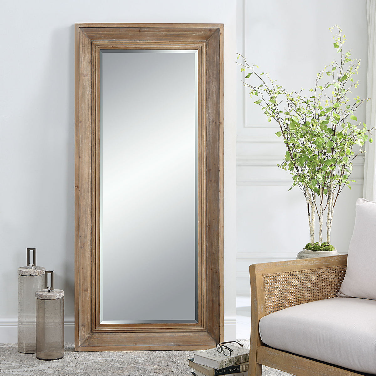 Missoula Large Natural Wood Mirror - Dark Brown by Uttermost - View 2