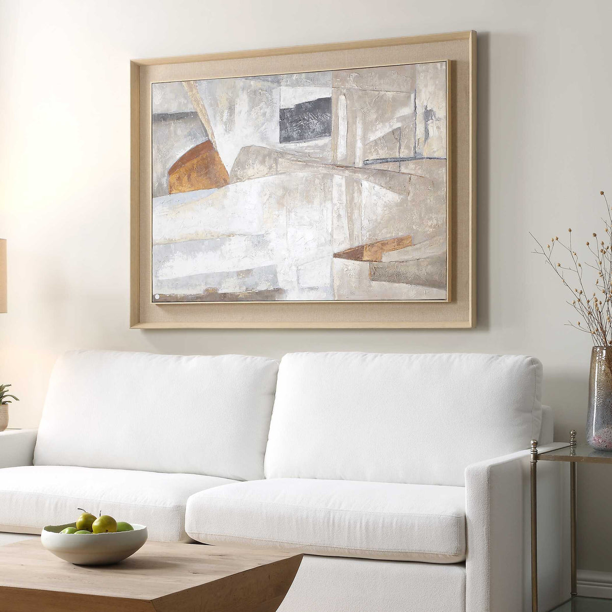 Hide & Seek Abstract Art Black / Brown / Gray / Orange / White / Woodtone - Light Brown by Uttermost - View 3