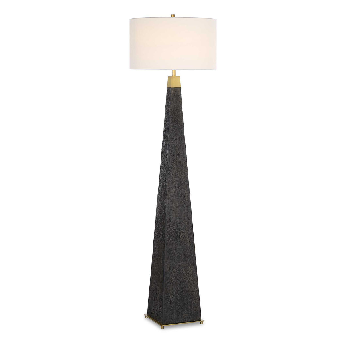 Lathey Tapered Floor Lamp - Black by Uttermost - View 1