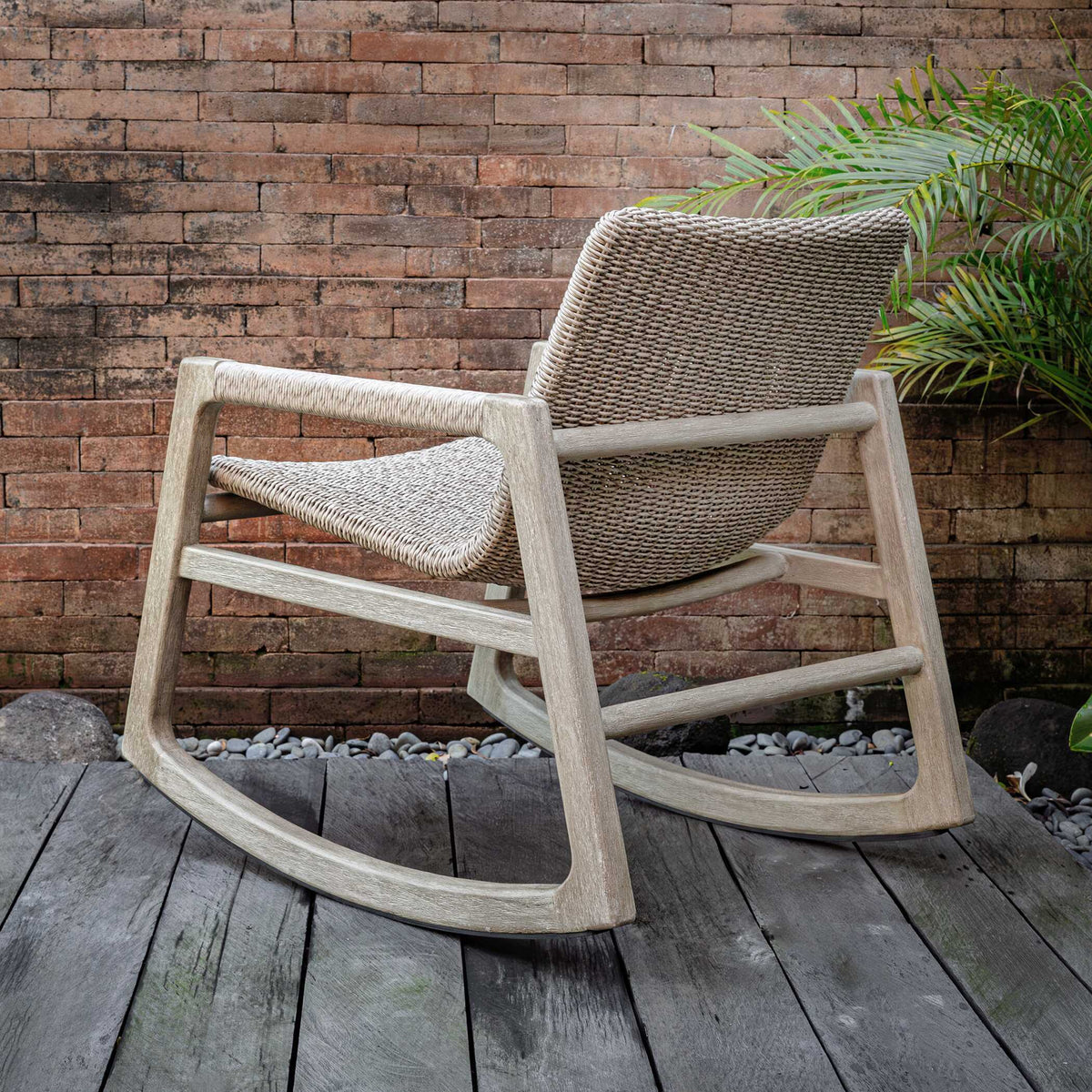 Sumba Outdoor Wicker Rocking Chair - Gray by Uttermost - View 5