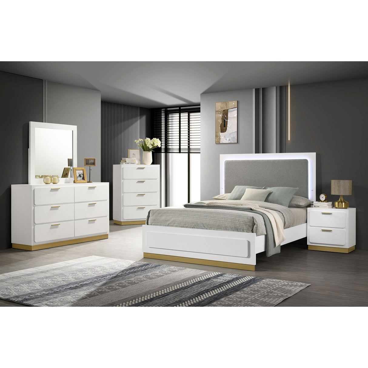 Sophia White 5-piece Queen Bedroom Set