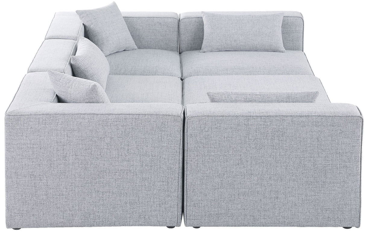 Cube - Modular Sectional 6 Piece - Gray - Fabric | Home Elegance USA