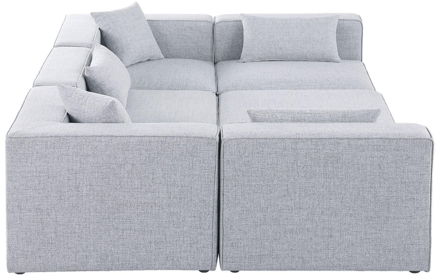 Cube - Modular Sectional 6 Piece - Gray - Fabric | Home Elegance USA