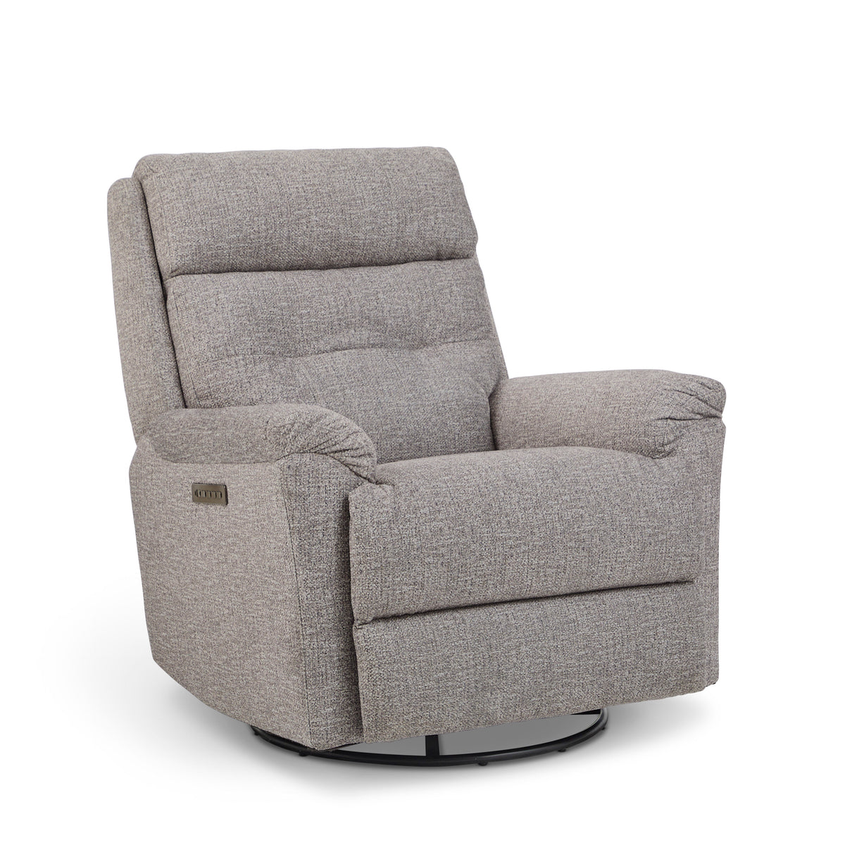Sophisticated Transitional Fabric Power Swivel Gliding Recliner With Power Headrest & Lumbar | Flexsteel