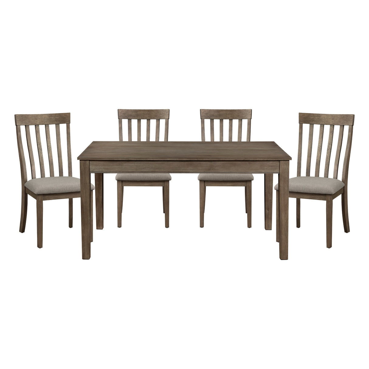 Country Casual Styling 5pc Dining Set Dining Table with Drawers and 4x Side Chairs Wire Brushed Brown Finish Wooden Furniture - sold by Home Elegance USA