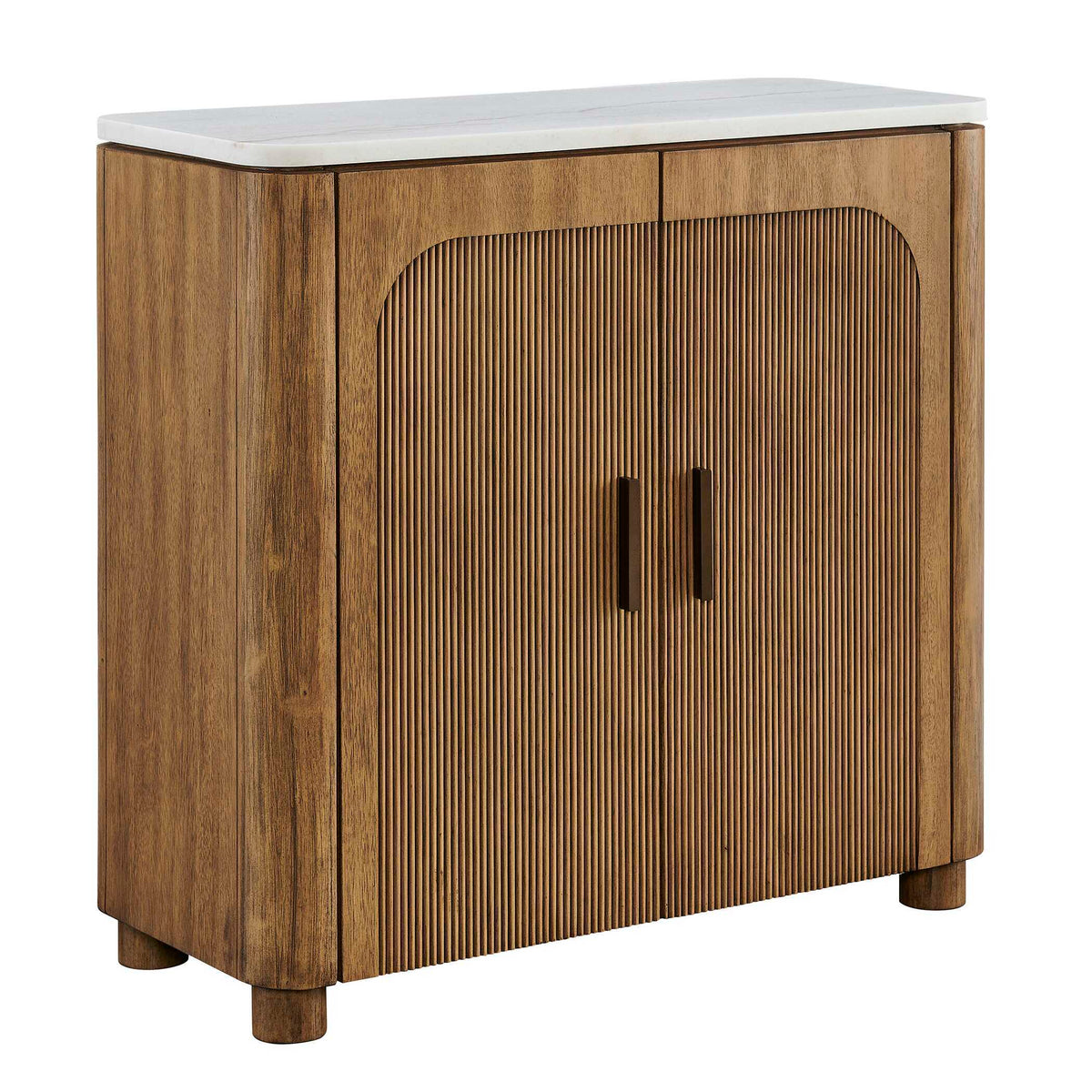 Mebarak Reeded 2 Door Cabinet Bronze,White,Woodtone - Light Brown / White by Uttermost - View 6