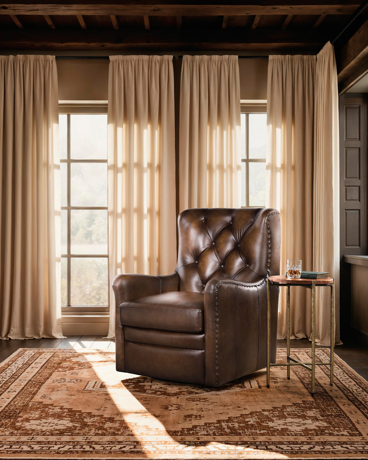 Senda Swivel Chair - Dark Brown by Hooker Furniture - View 7