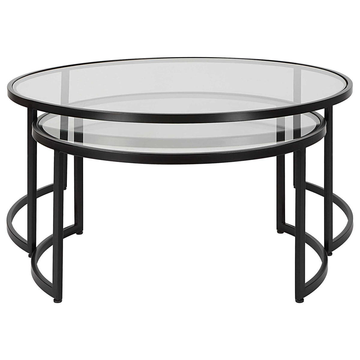 Rhea Nesting Coffee Tables (Set of 2) - Black by Uttermost - View 4