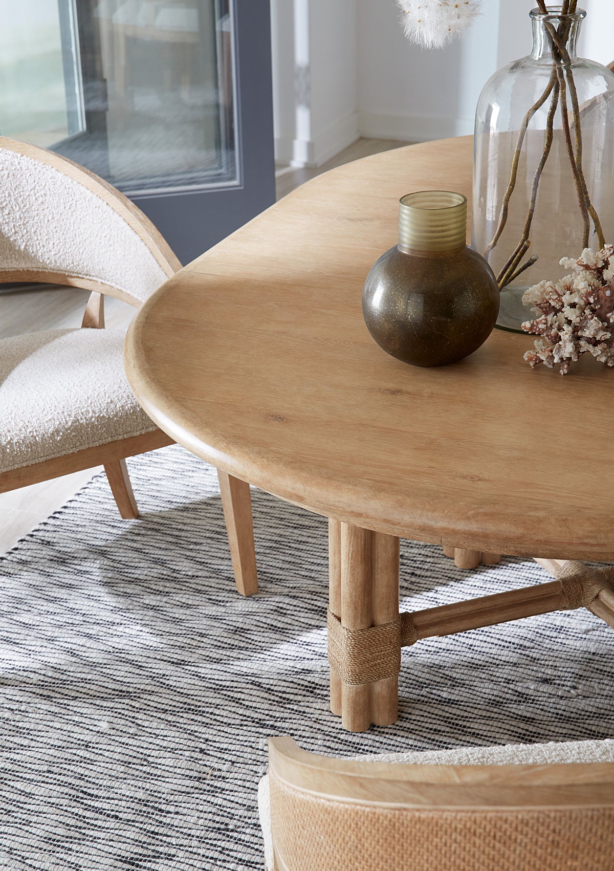Retreat Pole Rattan Round Dining Table With 1-20" Leaf - Beige by Hooker Furniture - View 3