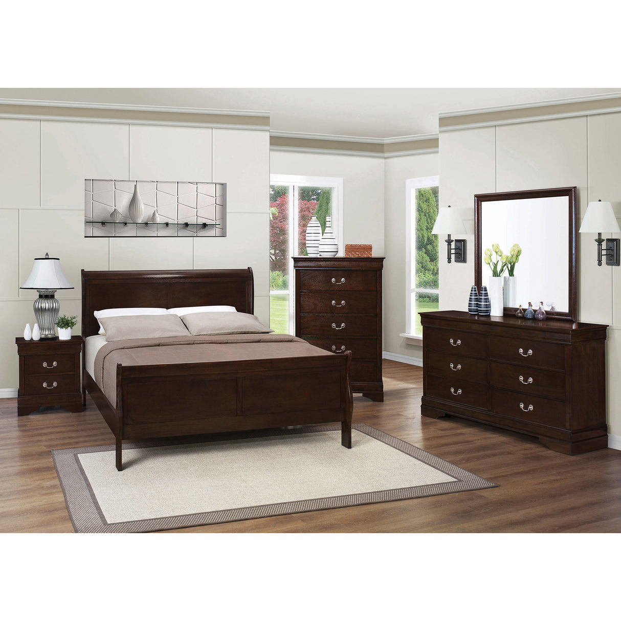 Bruno Cappuccino 5-piece Queen Bedroom Set